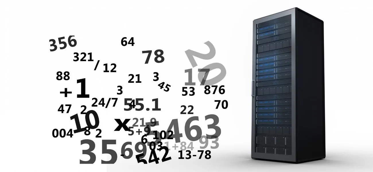 Foto de um servidor com números ao redor para ilustrar seu processamento